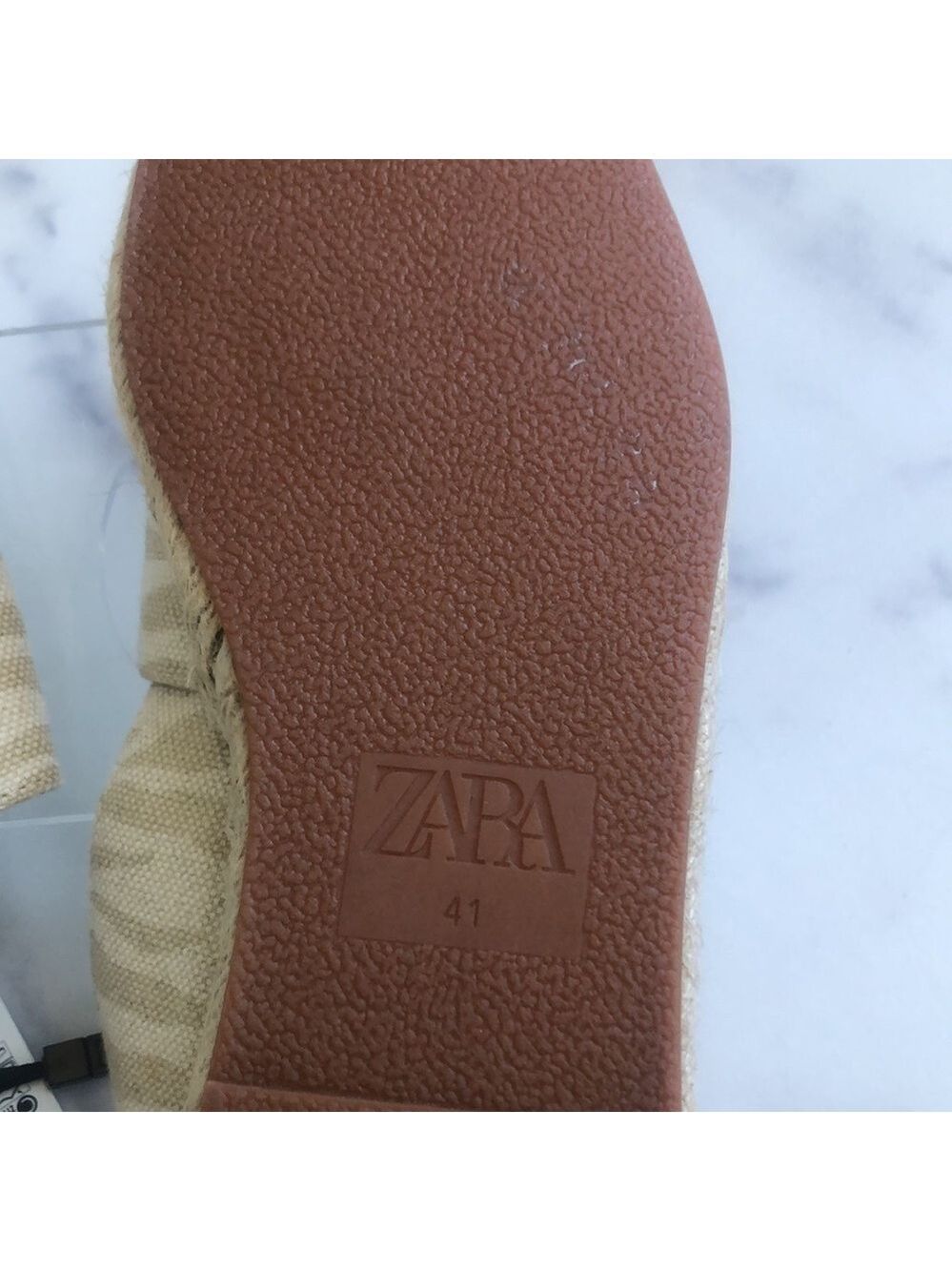Zara Low Heel Cream  Zebra Animal Print Espadrilles Size EUR 41 US 10 NWT - Picture 5 of 11